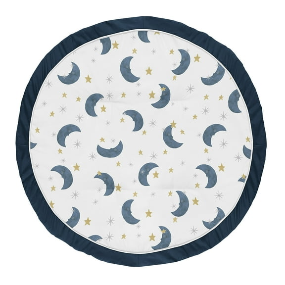 Sweet Jojo Designs Moon Bear Blue and Gold Baby Play Mat