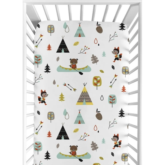 Sweet Jojo Designs Outdoor Adventure Multicolor Fitted Crib Sheet