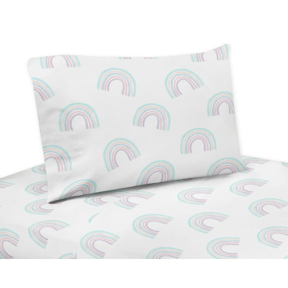 Sweet Jojo Designs Rainbow Multicolor 3 Piece Twin Size Sheet Set
