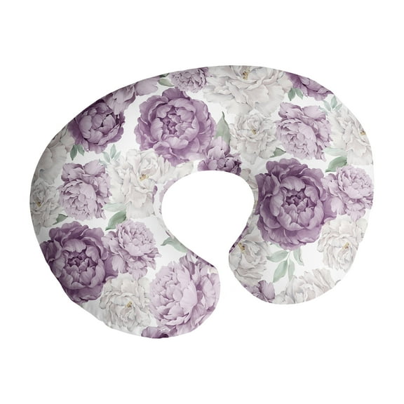 Sweet Jojo Designs Peony Floral Garden Lavender Purple and Ivory Girl Nursing Pillow Cover Case (Pillow Not Included)