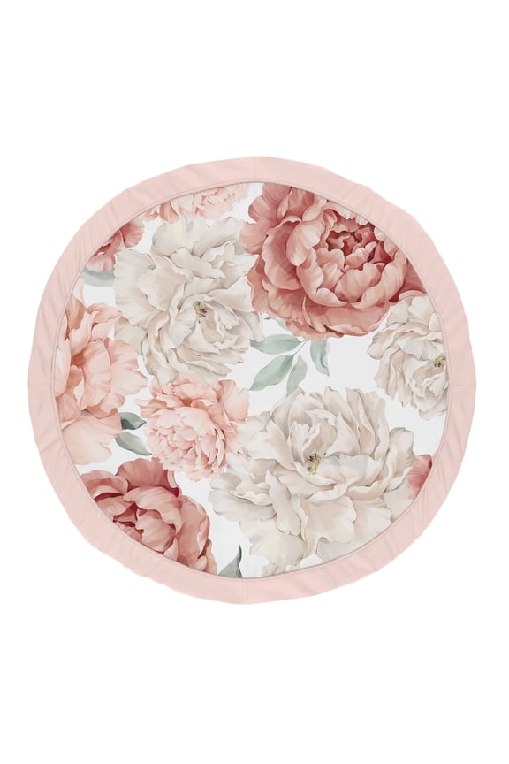 Peony Floral Garden Pink and Ivory Baby Play Mat