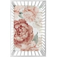 thumbnail image 1 of Sweet Jojo Designs Peony Floral Garden Pink and Off White Mini Fitted Crib Sheet, 1 of 6