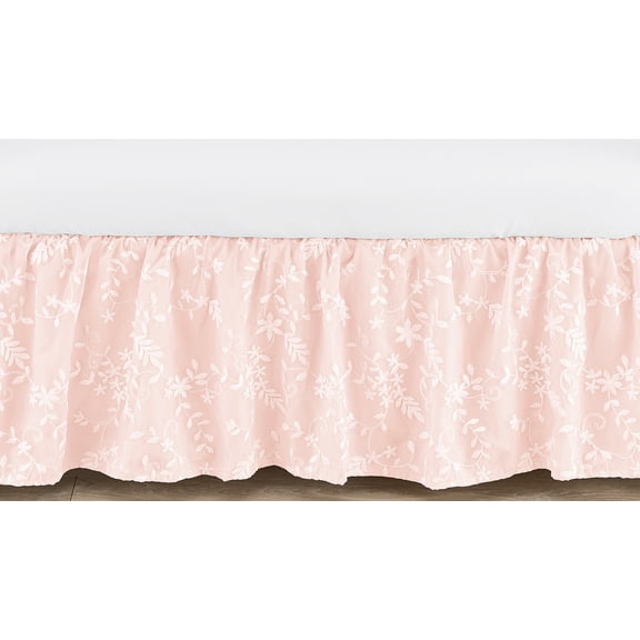 Sweet Jojo Designs Pink Gathered Microfiber Bed Skirt, Crib Bed