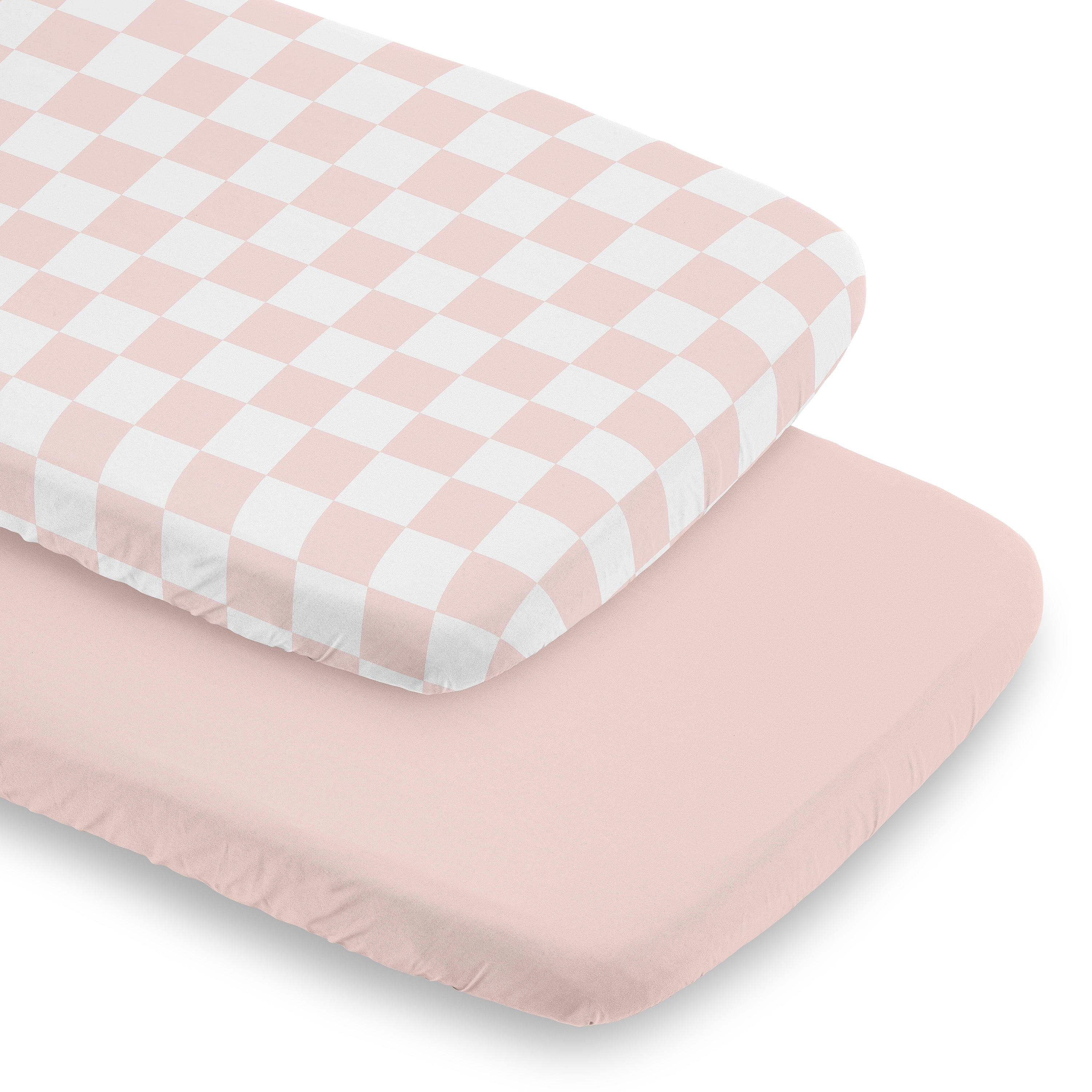 Sweet Jojo Designs Pink Gingham Checkered Plaid Girl Baby Bassinet Fitted Sheets Set 2 Piece