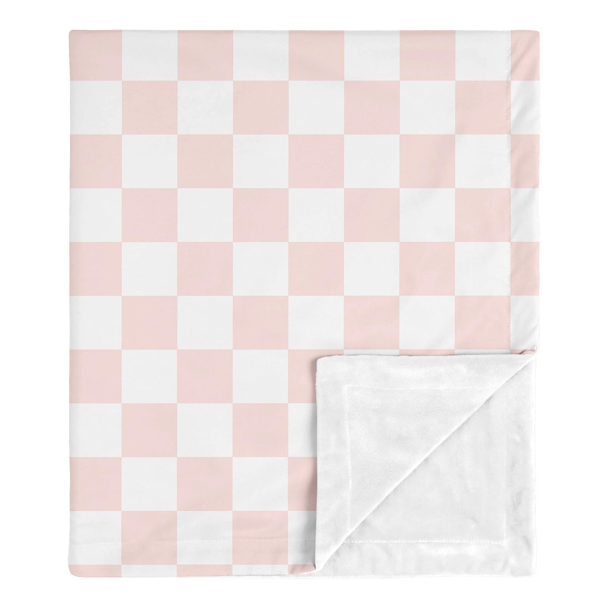 Sweet Jojo Designs Pink Gingham Checkered Plaid Girl Baby Receiving Security Blanket