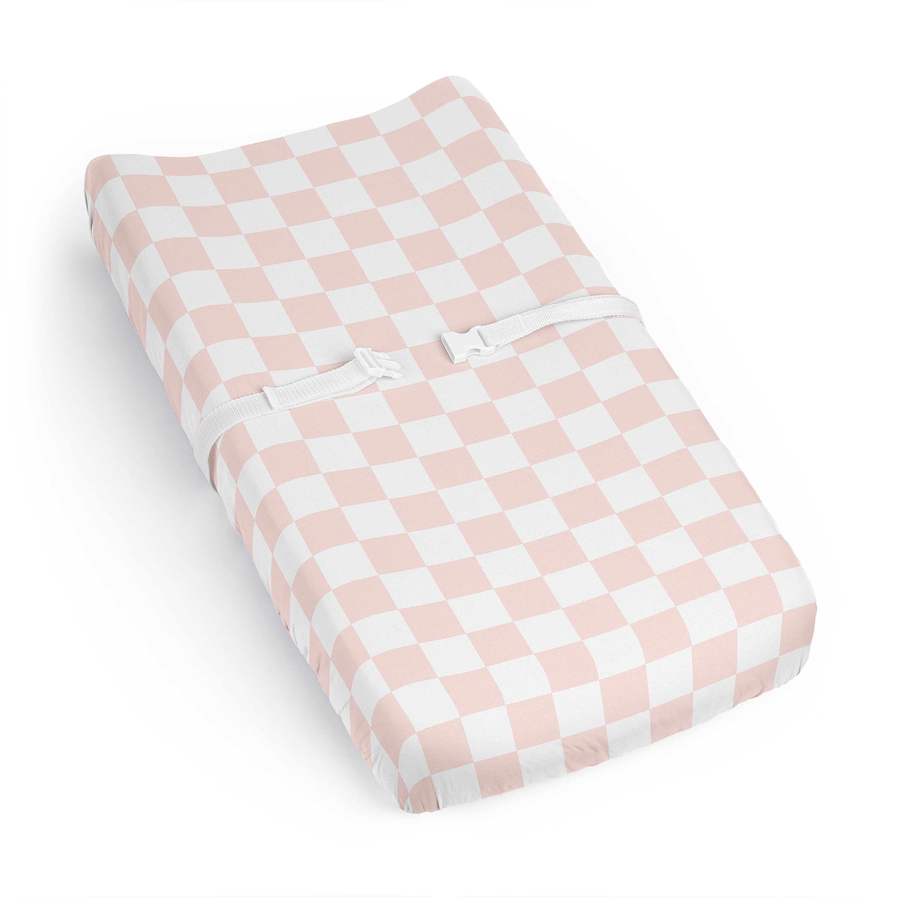 Sweet Jojo Designs Pink Gingham Checkered Plaid Girl Changing Pad Cover Sheet