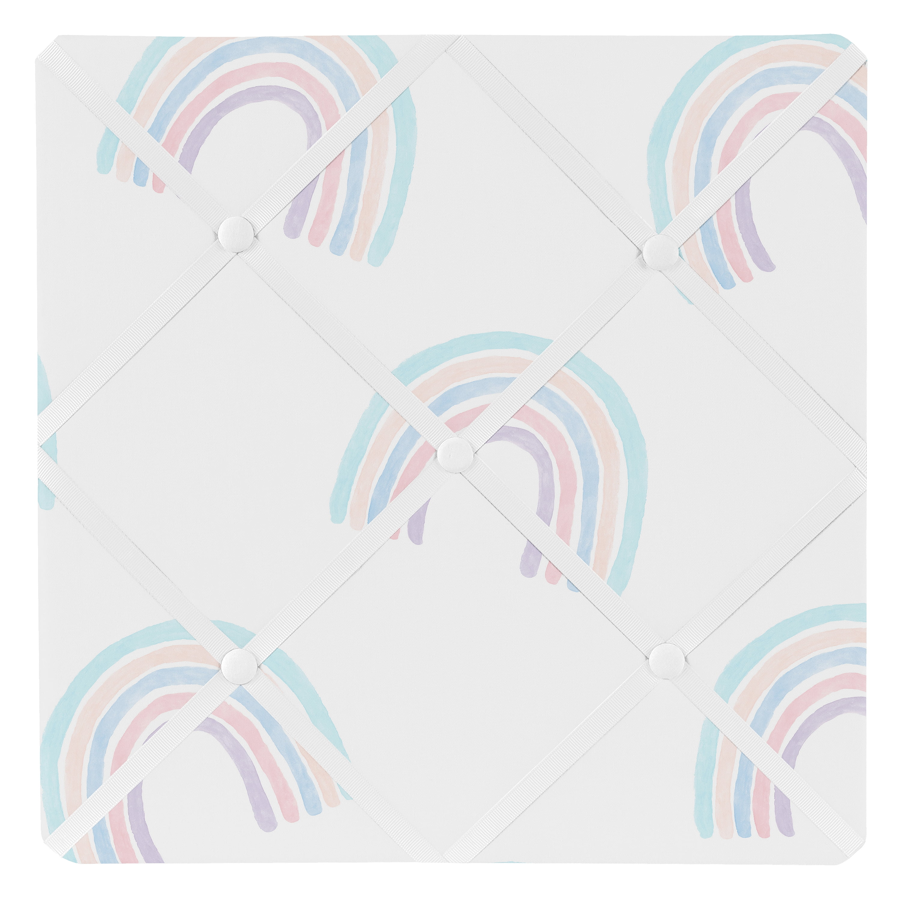 Pastel Rainbow Fabric Memo Board with Button Detail