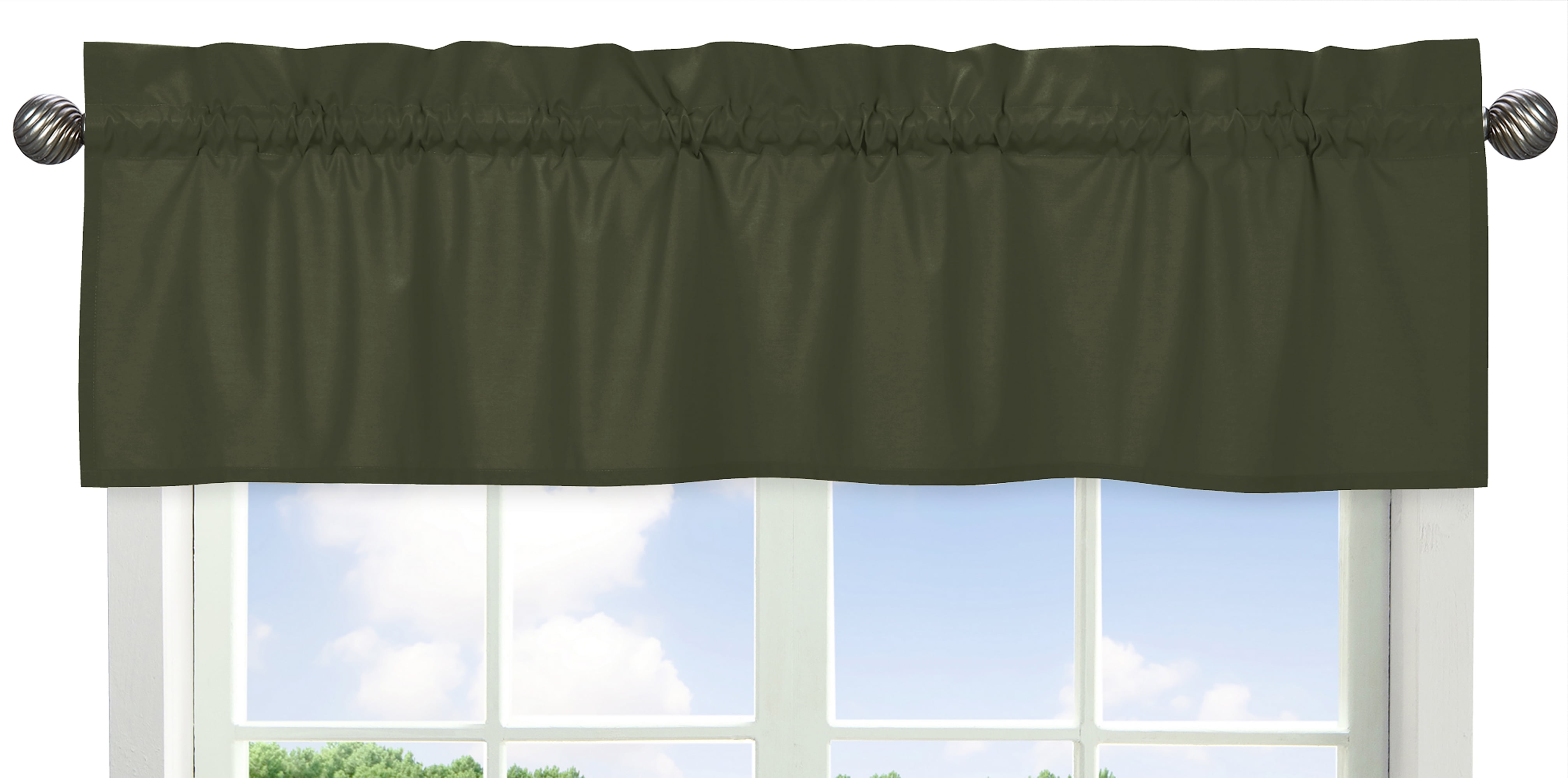 Hunter Green Microfiber Rod Pocket Window Valance, 54" x 15"