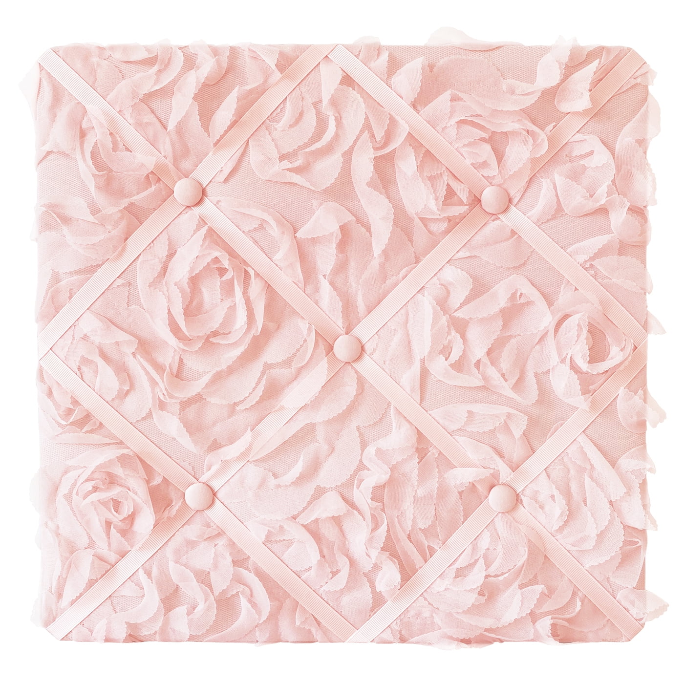Blush Pink Floral Fabric Memo Board with Button Detail