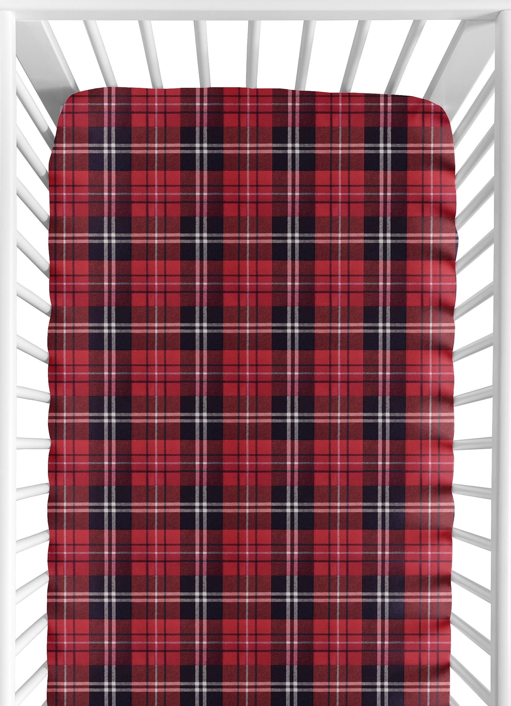 Sweet Jojo Designs Rustic Patch Red and Black Fitted Crib Sheet