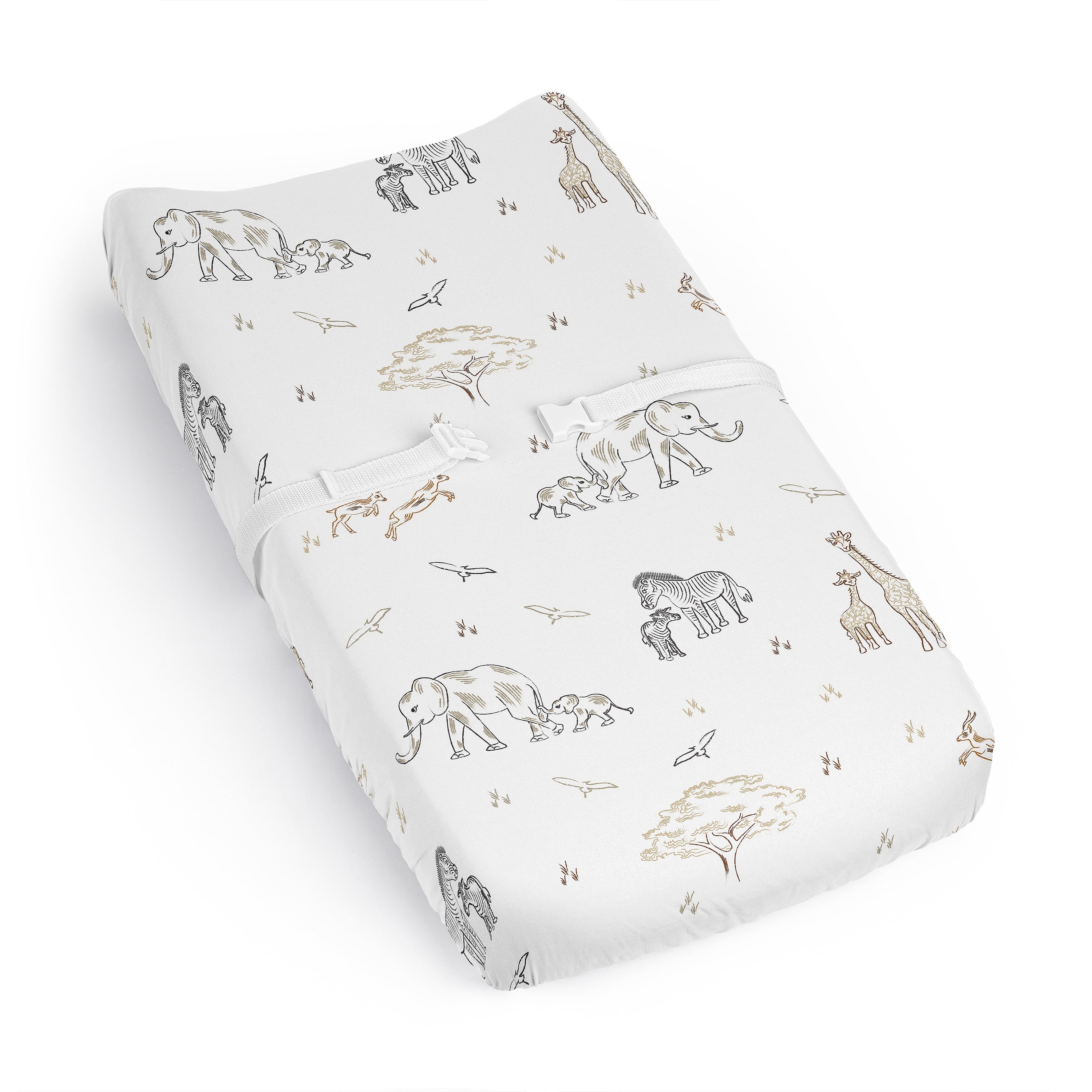 Sweet Jojo Designs Serengeti Animals Boy, Girl, Unisex/Gender Neutral Changing Pad Cover Sheet