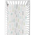 thumbnail image 1 of Sweet Jojo Designs Sloth Pink and Blue Fitted Crib Sheet, 1 of 6
