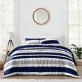 thumbnail image 1 of Sweet Jojo Designs Stripe Blue Grey Full/Queen Bed Comforter 3 Piece Bedding Set - 3 Piece, 1 of 6