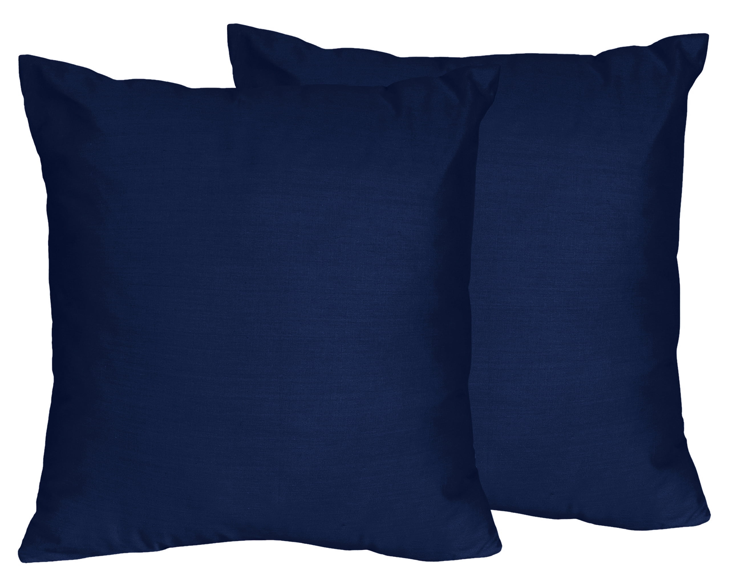 Navy Blue Brushed Microfiber Square Kids Throw Pillow Covers Set