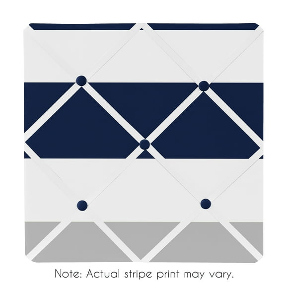 Sweet Jojo Designs Stripe Blue and Grey Photo Memo Board