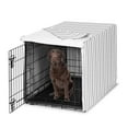 thumbnail image 1 of Sweet Jojo Designs Stripe White and Grey Dog Crate Kennel Cover 42in., 1 of 6