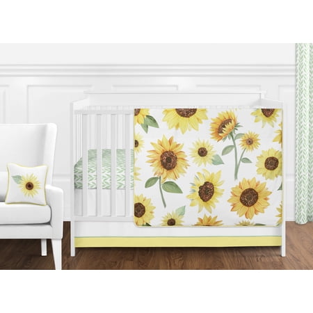 Sweet Jojo Designs Sunflower Yellow Brown and Green 11 Piece Crib Bedding Set