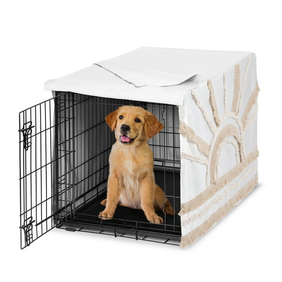 Sweet Jojo Designs Tufted Sun Ivory Dog Crate Kennel Cover 36in.
