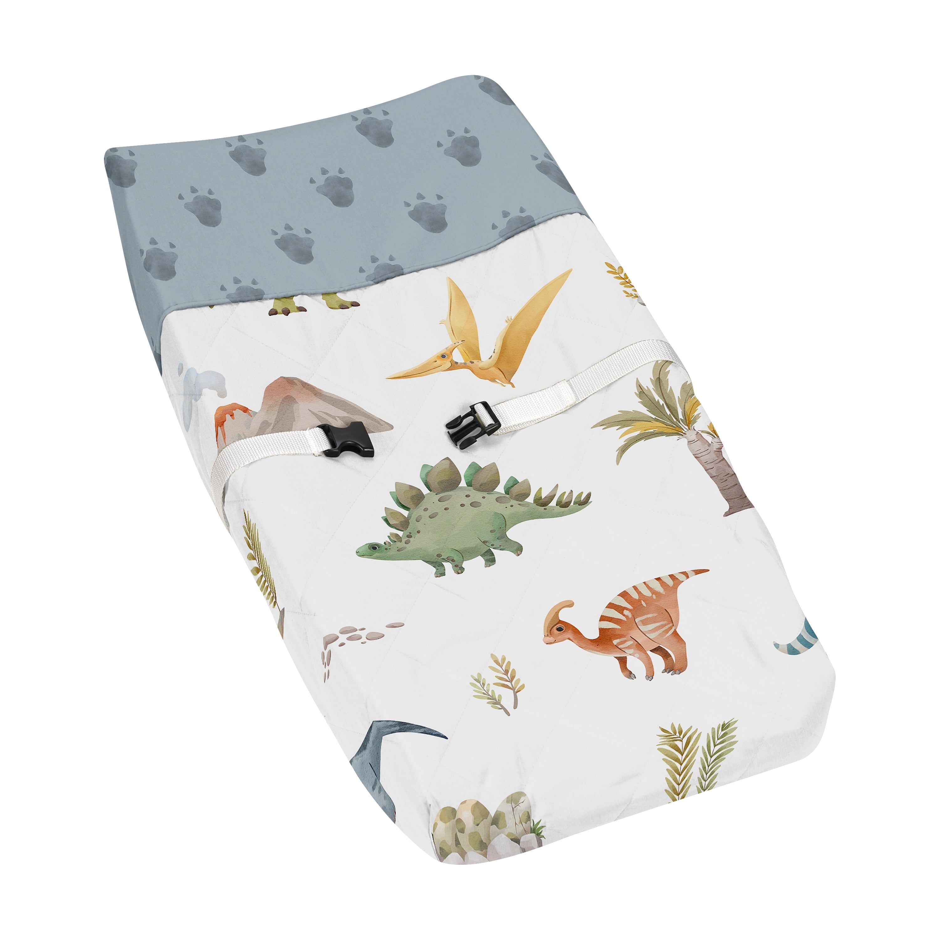 Sweet Jojo Designs Watercolor Dinosaur Dino Multicolor Changing Pad Cover