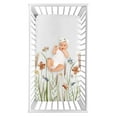 thumbnail image 1 of Sweet Jojo Designs Watercolor Floral Garden Green Beige and Blue Photo Op Fitted Crib Sheet, 1 of 4