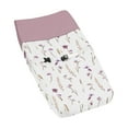 thumbnail image 1 of Sweet Jojo Designs Watercolor Floral Garden Purple Girl Changing Pad Cover, 1 of 6