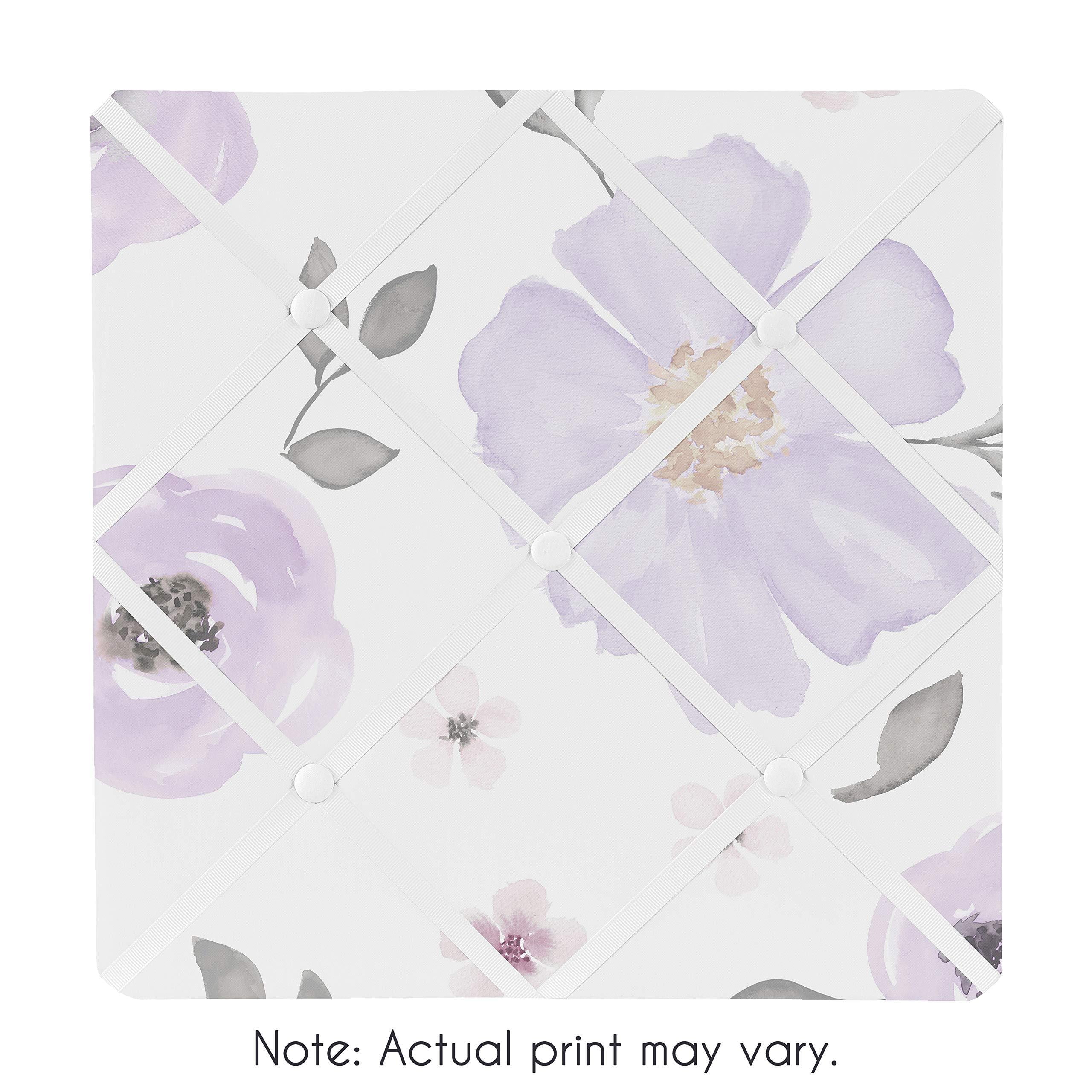 Lavender and Pink Floral Fabric Memo Board with Button Detail