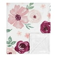 thumbnail image 1 of Sweet Jojo Designs Watercolor Floral Red Pink and Grey Baby Security Blanket, 1 of 5