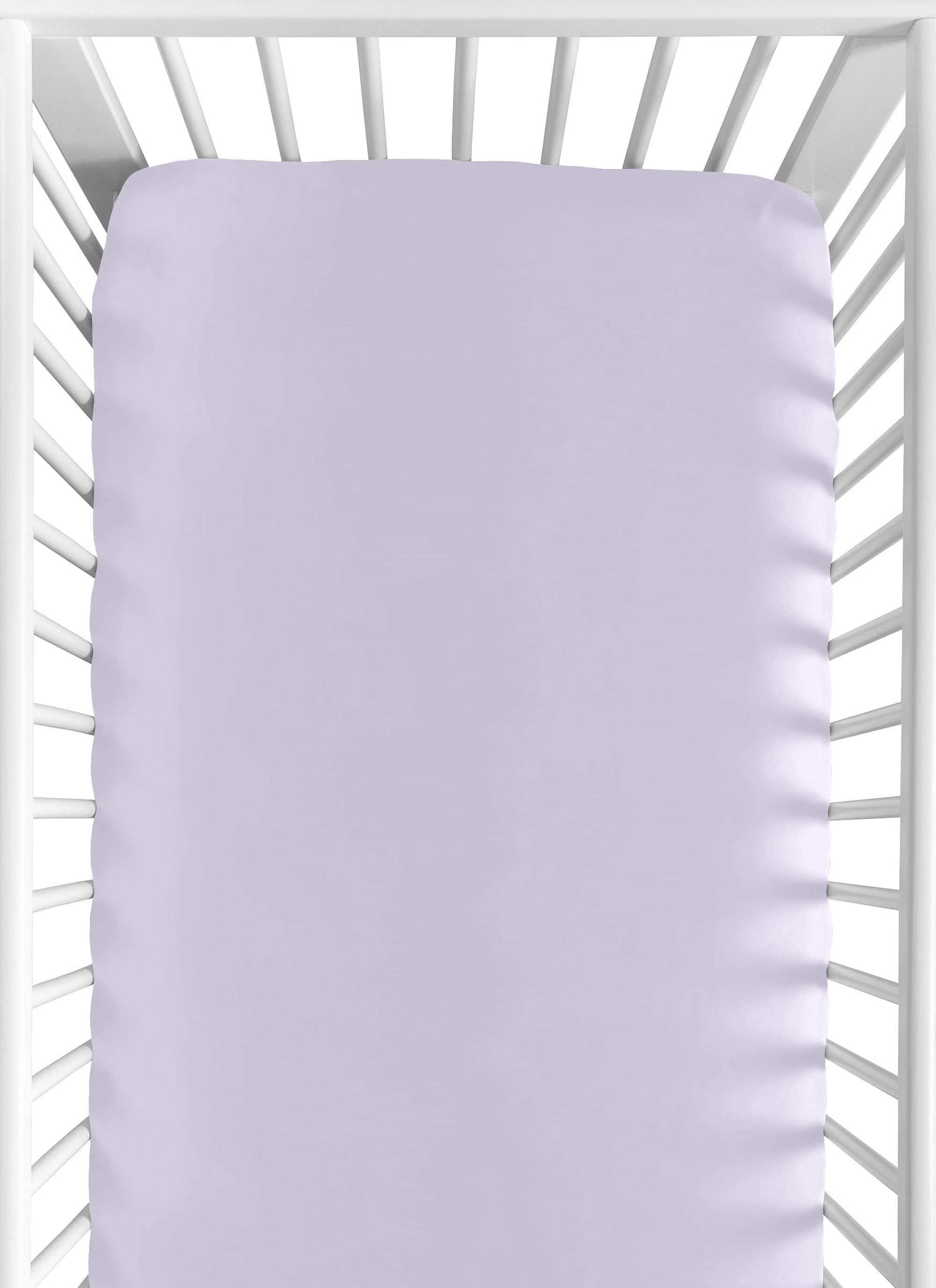 Sweet Jojo Designs Watercolor Floral Solid Lavender Purple Fitted Crib Sheet