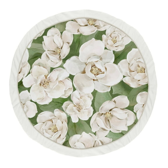 Sweet Jojo Designs Watercolor Magnolia Green and Ivory Baby Play Mat