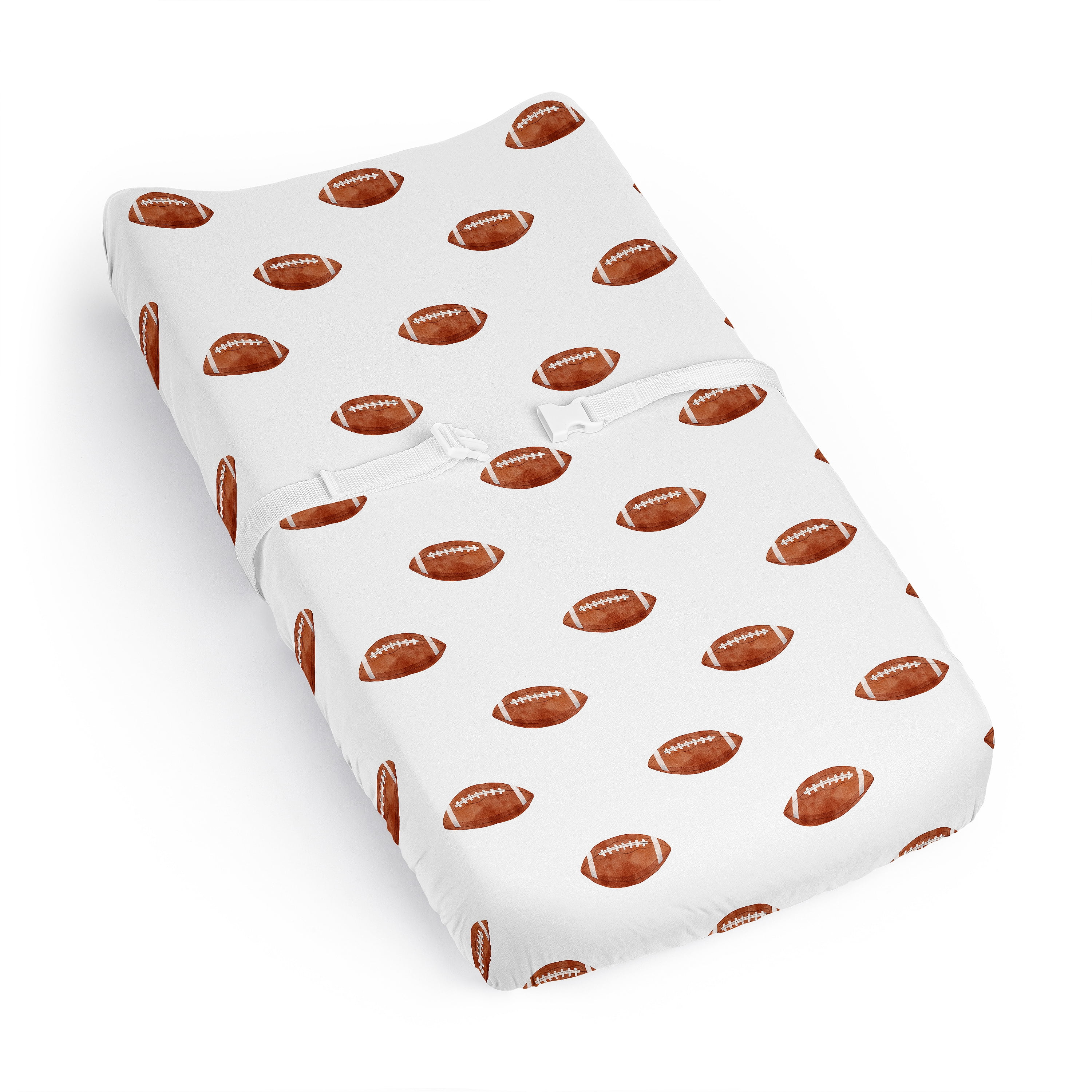 Sweet Jojo Designs Watercolor Sports Theme Boy Changing Pad Cover Sheet Football