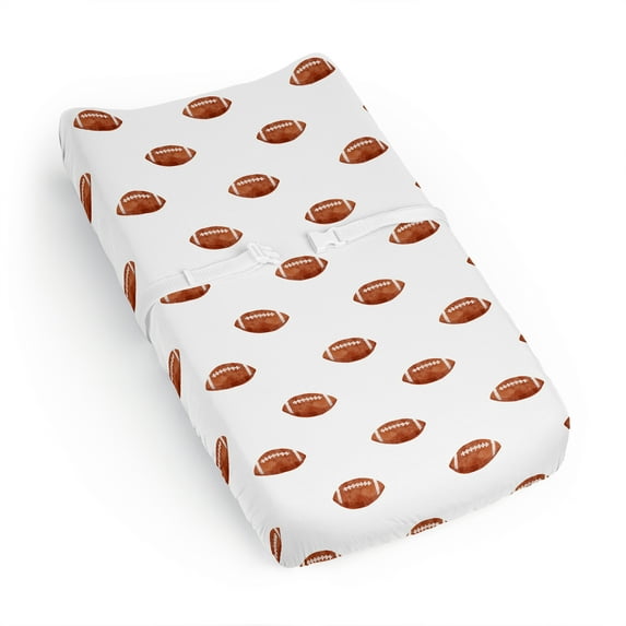 Sweet Jojo Designs Watercolor Sports Theme Boy Changing Pad Cover Sheet Football