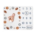 thumbnail image 1 of Sweet Jojo Designs Watercolor Sports Theme Boy Fleece Milestone Baby Blanket Set 3 Piece, 1 of 6