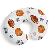 Sweet Jojo Designs Watercolor Sports Theme Boy Muslin 100% Cotton Nursing Pillow Cover