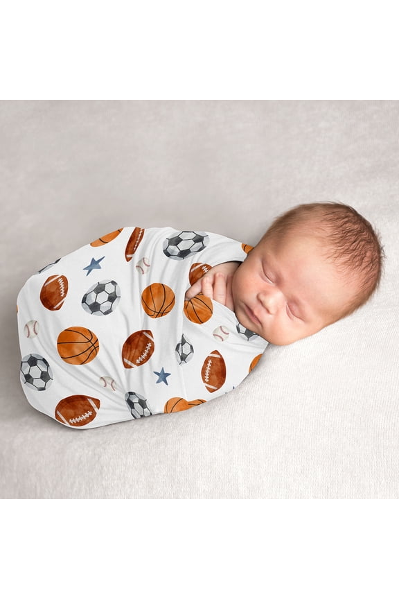 Watercolor Sports Theme Boy Swaddle Blanket
