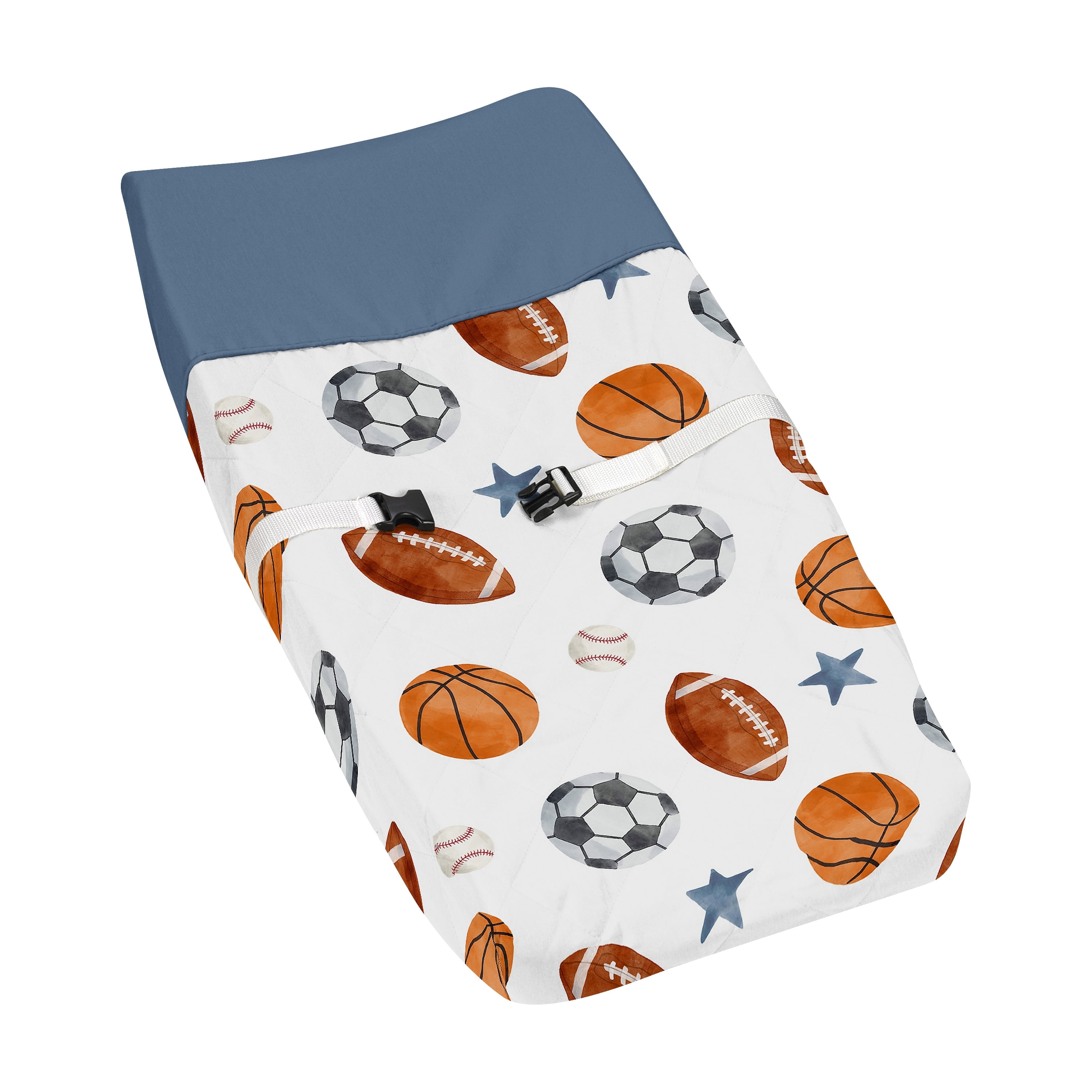 Sweet Jojo Designs Watercolor Sports Theme Multicolor Changing Pad Cover