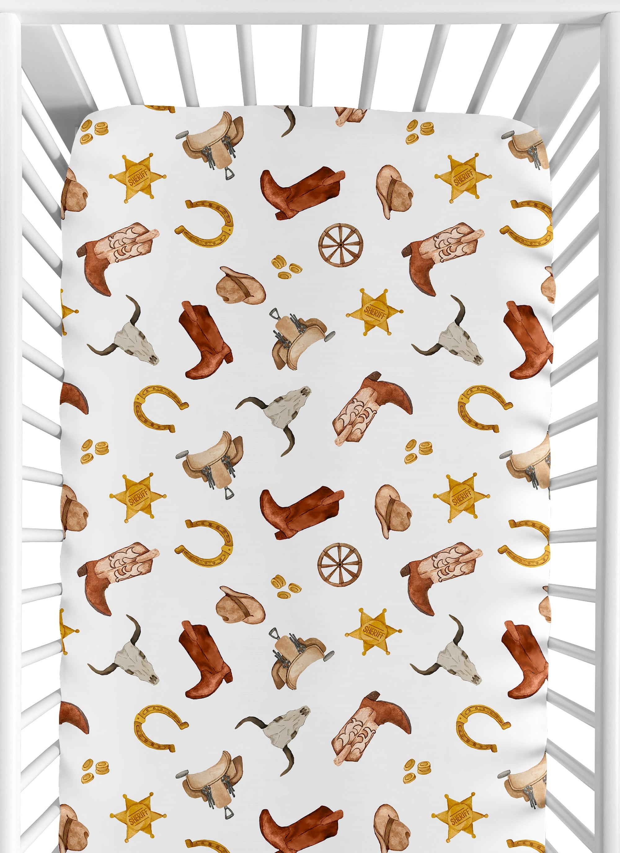 Sweet Jojo Designs Wild West Cowboy Boy Fitted Crib Sheet - Lone Star Print