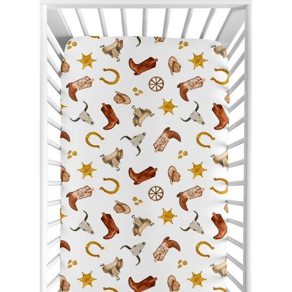 Sweet Jojo Designs Wild West Cowboy Boy Fitted Crib Sheet - Lone Star Print