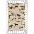 thumbnail image 1 of Sweet Jojo Designs Wild West Cowboy Brown Red and Blue Mini Fitted Crib Sheet, 1 of 4