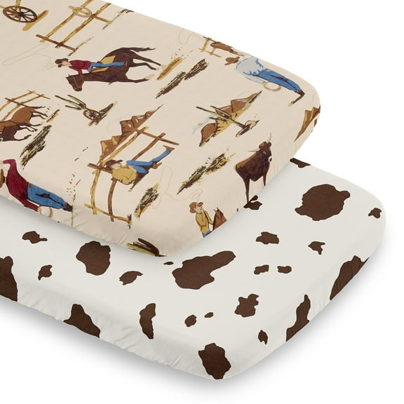 Sweet Jojo Designs Wild West Cowboy Multicolor Baby Bassinet Fitted Sheets 2 Piece Set
