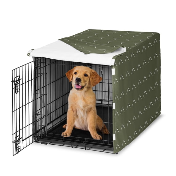 Sweet Jojo Designs Woodland Arrow Green and White Boy, Girl, Unisex/Gender Neutral Dog Crate Kennel Cover 36in.