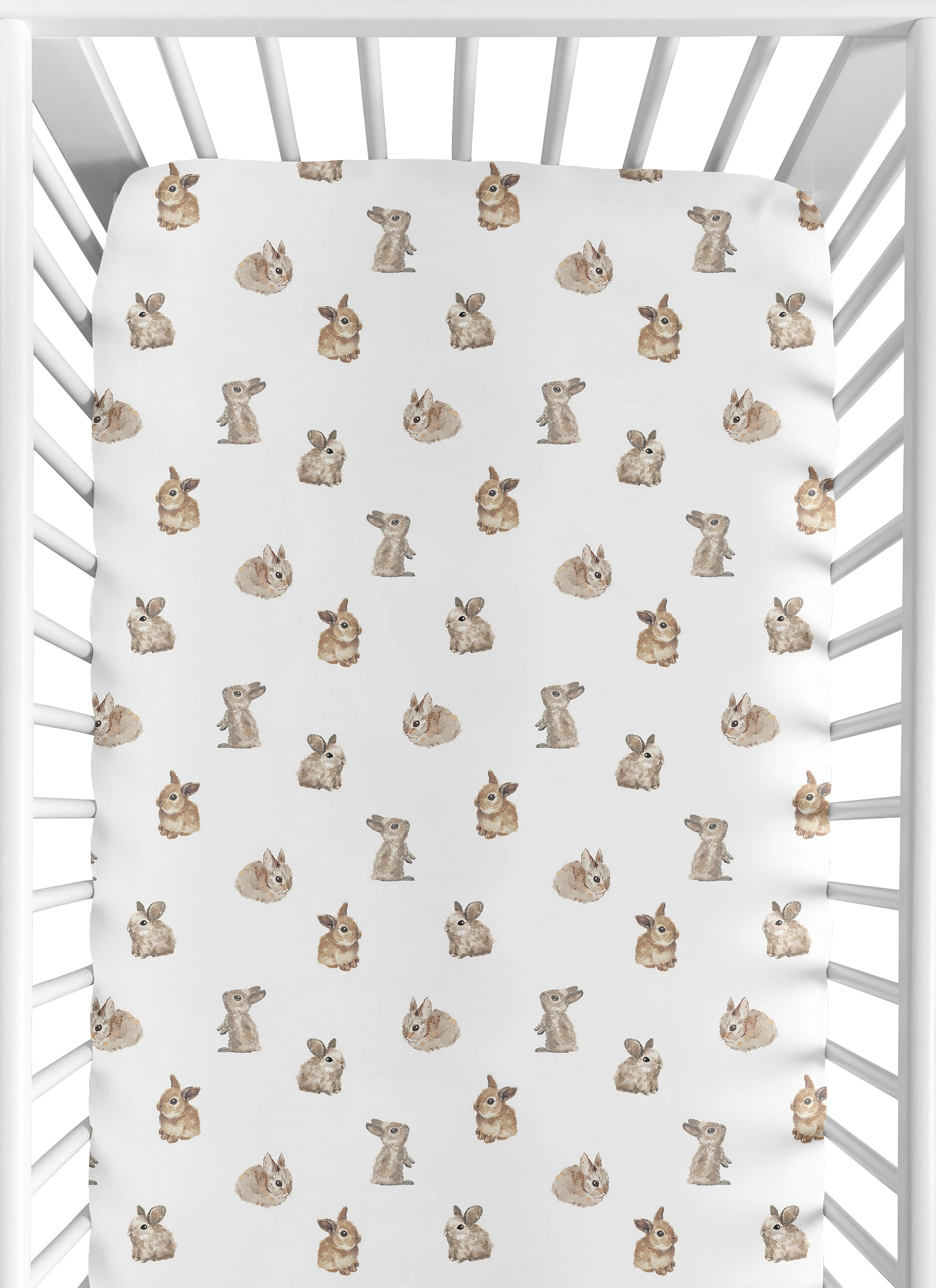 Sweet Jojo Designs Woodland Bunny Boy, Girl, Unisex/Gender Neutral Fitted Crib Sheet