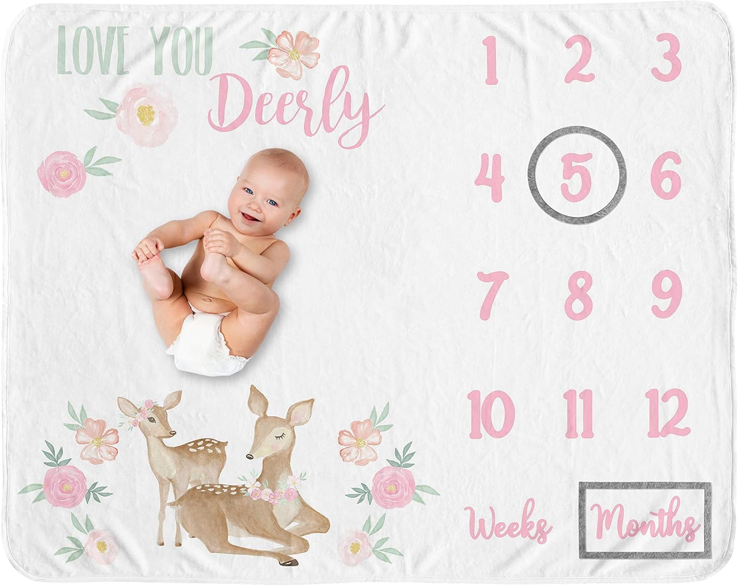 Sweet Jojo Designs Baby-Meilensteindecke – Wald-Motive, Kuschelweich, Für Monatliche Fotos Im 1. Jahr