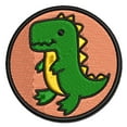 thumbnail image 1 of Sweet Kawaii Dinosaur Applique Multi-Color Embroidered Iron-On Patch - 3 Inch Medium, 1 of 5