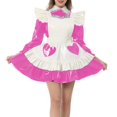 thumbnail image 1 of Sweet Kawaii Shiny PVC Leather Collar Mini Dress with Ruffles Apron, 1 of 3