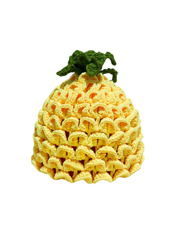 Sweet Knit Fruit Shape Brimless Hat Winter Warm Hat For Women Girl Handmade Crochet Headwear Halloween Party Accessory