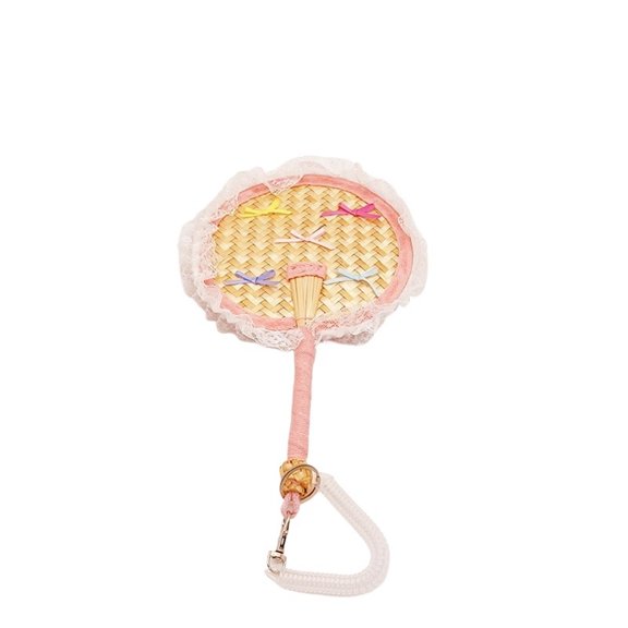 Sweet Lace Bowknot Round Fan For Women Hand-woven Fan Portable Summer Cooler Handfan Wedding Party Decor Craft