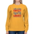 thumbnail image 1 of Sweet Land Of Liberty Banner Sweatshirt Women -Image by Shutterstock, Female Large, 1 of 4