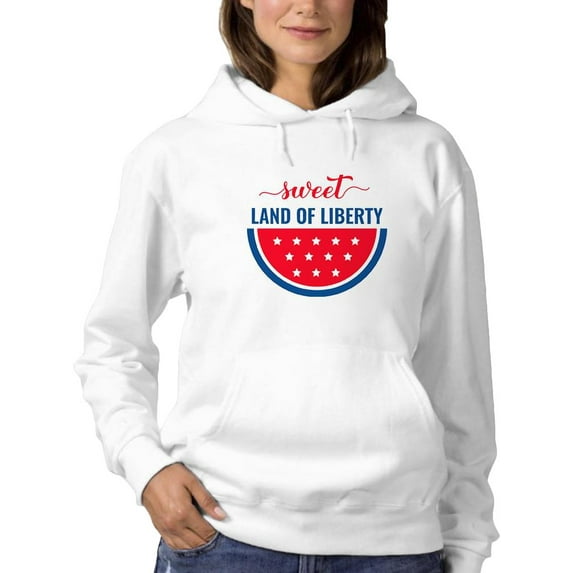 Sweet Land Of Liberty Melon Hoodie Women -Image by Shutterstock, Female 5X-Large