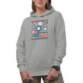 thumbnail image 1 of Sweet Land of Liberty, 90s Retro 4th of July or USA Themed Merch Gift, Heather Grey Hooded Sweatshirt or Hoodie, XL, 1 of 5