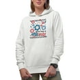 thumbnail image 1 of Sweet Land of Liberty, 90s Retro 4th of July or USA Themed Merch Gift, White Hooded Sweatshirt or Hoodie, Small, 1 of 5